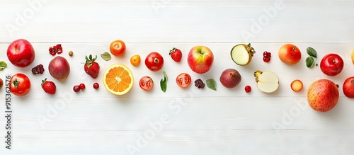fruits and vegetables on a ...