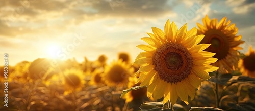 sunflowers in a field of su...