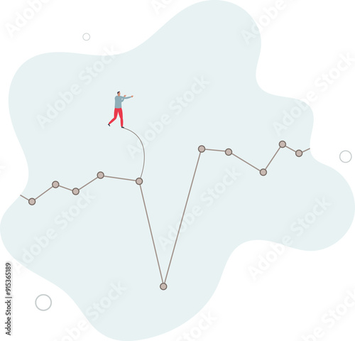 investment risk challenge or market volatility concept.flat design with people.