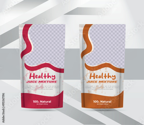 healthy fruit juice product packaging stand up pouch design