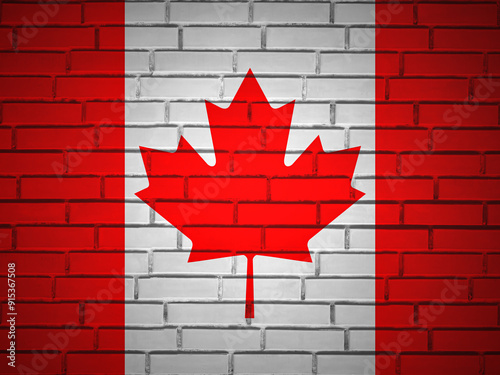 Brick wall Canada flag