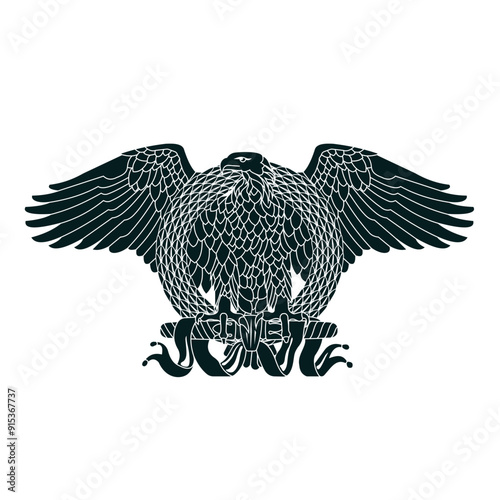 imperial eagle in wreath vector illustration