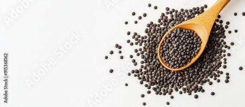 Black lentil beans with a w...