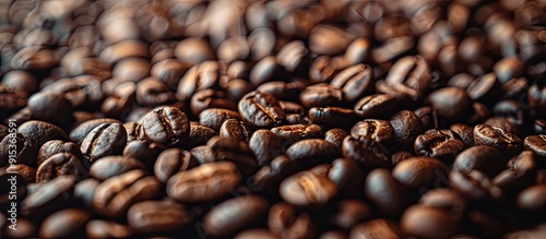 Close up of coffee beans ag...