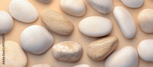 Numerous pebble stones on a...