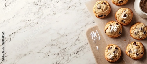 Baking cookies on a counter...