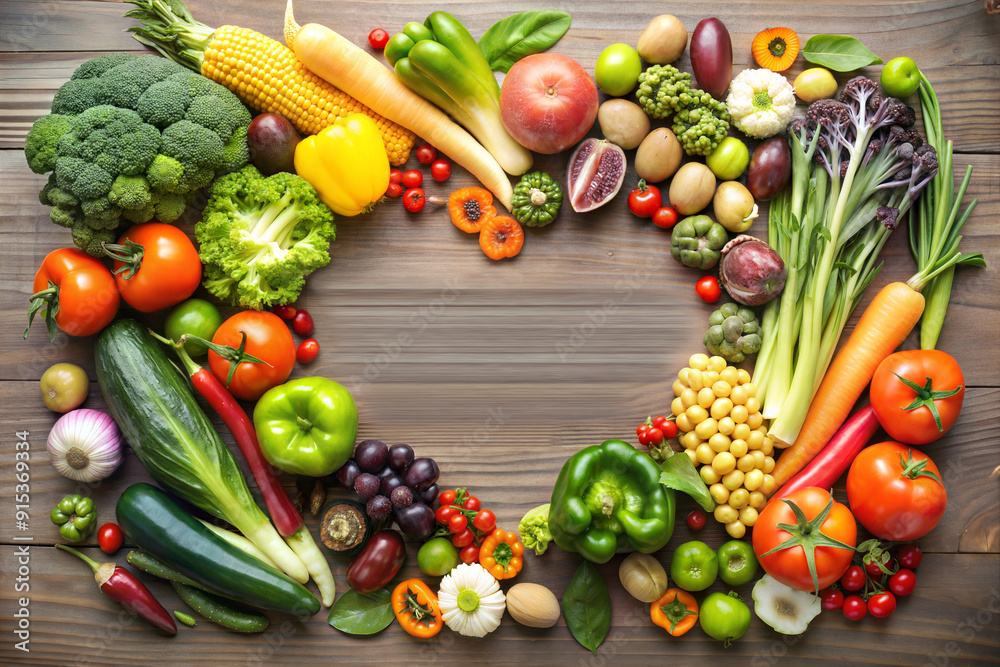 Card, background of fresh vegetables and fruits for International Vegan Day and World Vegetarian Day. Delicious, healthy plant food. Copy space. Concept of the environment and animal protection Card, background of fresh vegetables and fruits for International Vegan Day and World Vegetarian Day. Delicious, healthy plant food. Copy space. Concept of the environment and animal protection