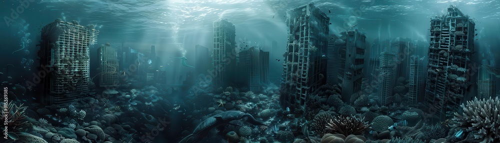 Panoramic underwater dystopia Panoramic underwater dystopia