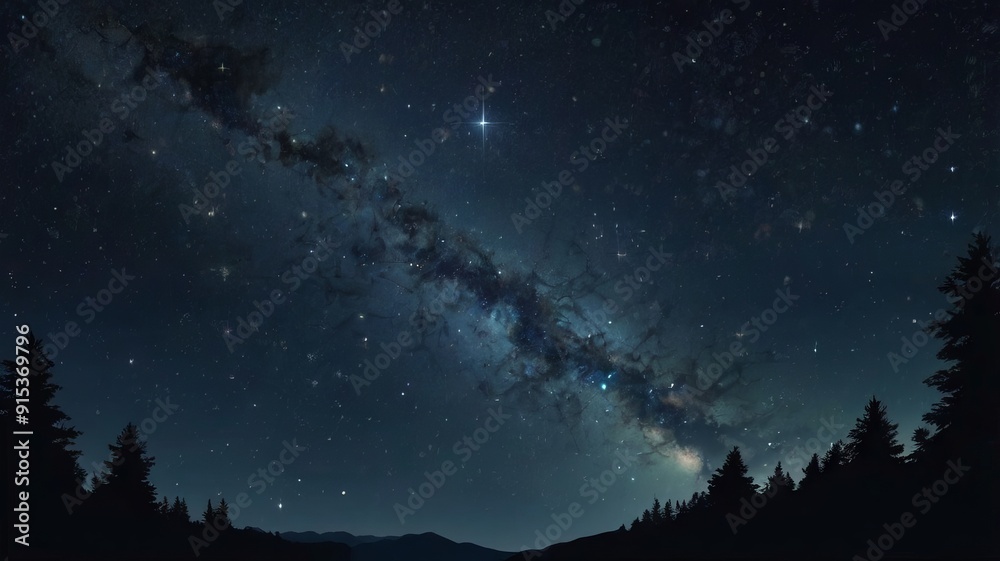 Naklejka premium Stars Shining in the Dark Sky