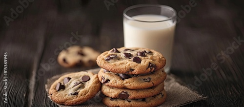 A stack of chocolate chip c...