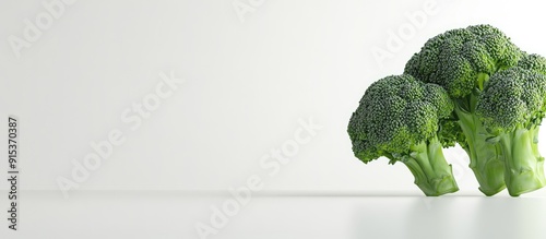 copyspace broccoli on a whi...