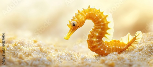 Yellow Thorny seahorse agai...