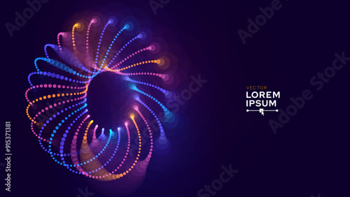 Digital Big Data Flow Vector Background. Big Data Technology Lines. Abstract Science Technology Illustration. Big Data Neural Network Background Concept. AI Visualization Concept. Digital Vector.