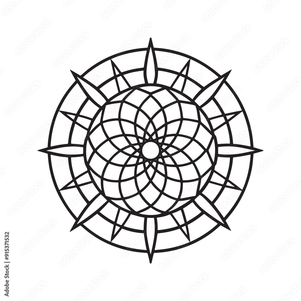 Obraz premium Mandala pattern or Simple Floral Ideas for Coloring book page