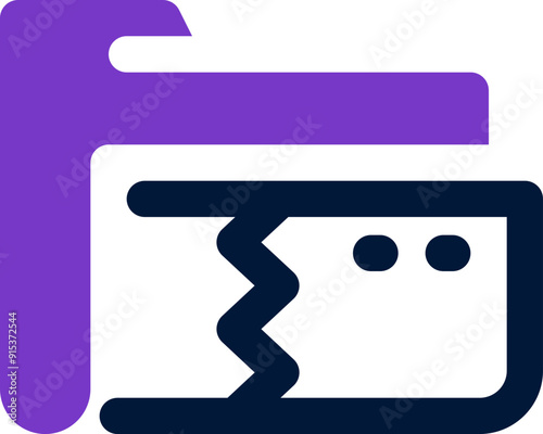 broken folder icon. vector dual tone icon for your website, mobile, presentation, and logo design.