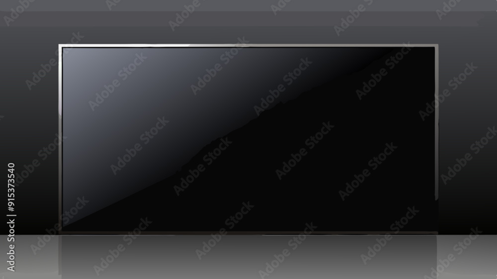 Sleek Black TV on Dark Background