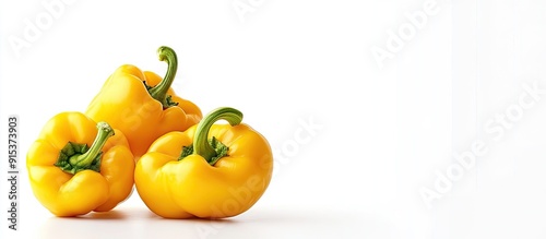 Fresh yellow peppers separa...
