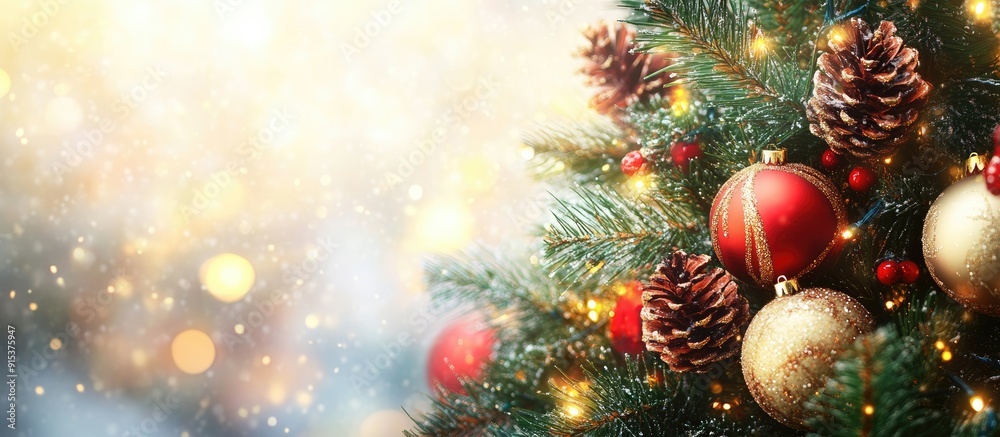 Christmas holidays decorations for the Christmas tree background. with copy space image. Place for adding text or design Christmas holidays decorations for the Christmas tree background. with copy space image. Place for adding text or design