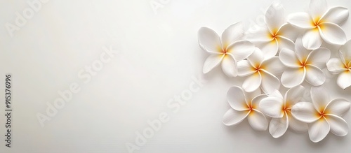 Plumeria flowers on a white...