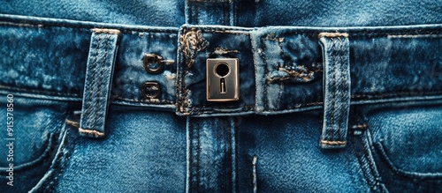 Jeans background A lock in ...
