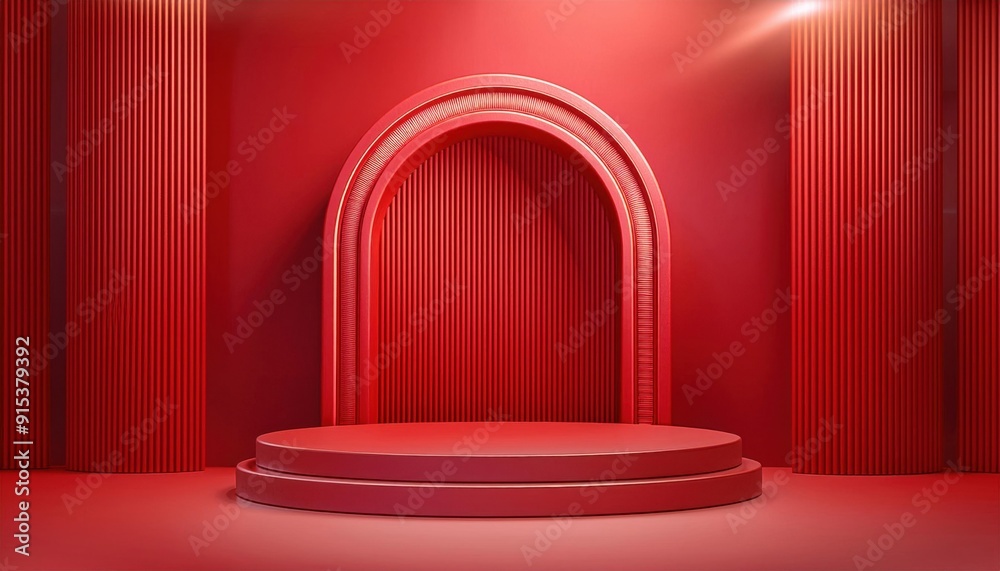 Red Archway Podium Display powerful product presentations and modern artistic displays. Red Archway Podium Display powerful product presentations and modern artistic displays.