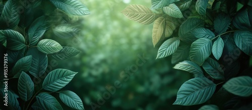 Green foliage on a green ba...