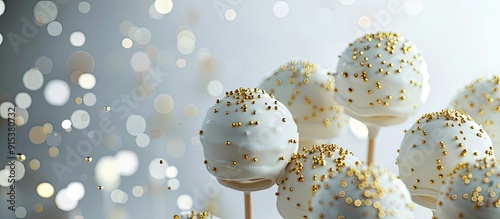 White cake pops adorned wit...
