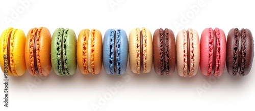 Colorful French macaroons s...