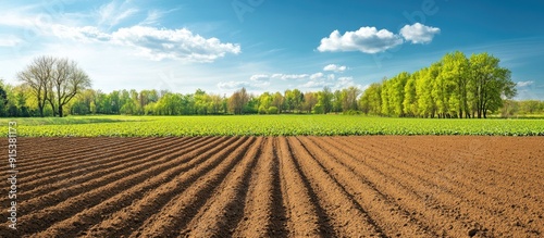 Agricultural field tilled i...