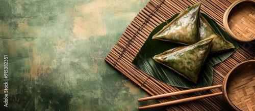 Zongzi Close up copy space ...