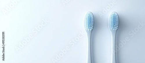 Toothbrush set against a white background. with copy space image. Place for adding text or design