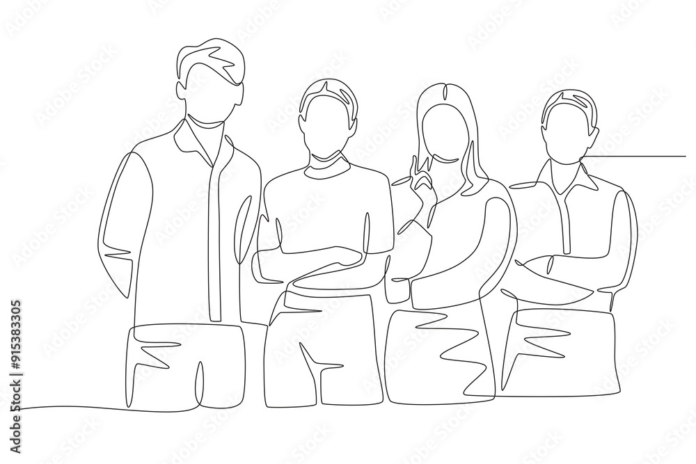 A mutually solid community. Community concept one-line drawing A mutually solid community. Community concept one-line drawing