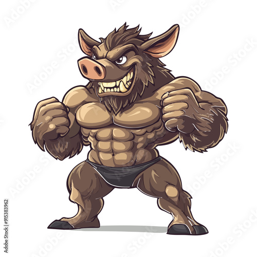 vector illustration icon about muscular animals