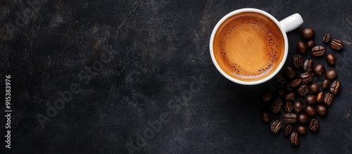 Coffee in a white cup with ...