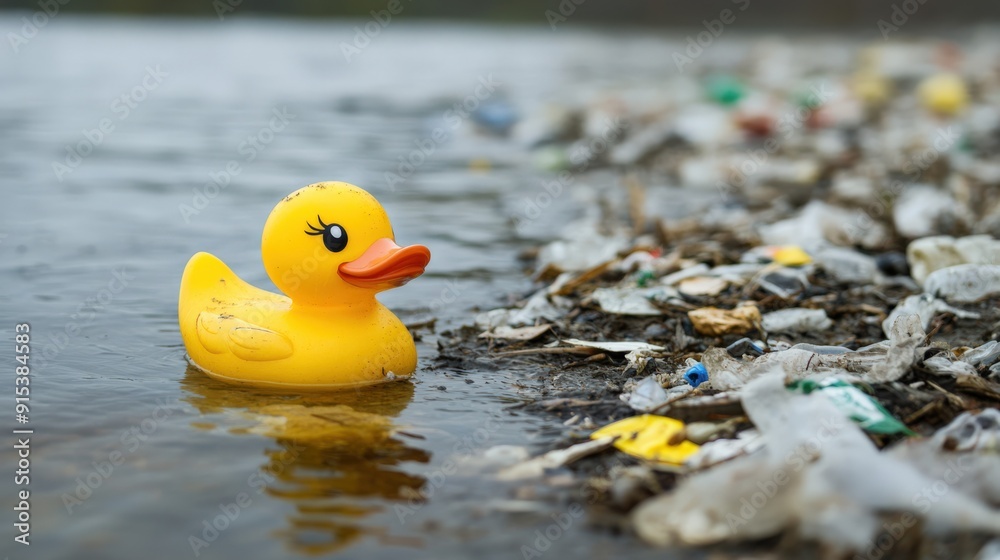 Rubber Duck Lost in Polluted Waterways Rubber Duck Lost in Polluted Waterways