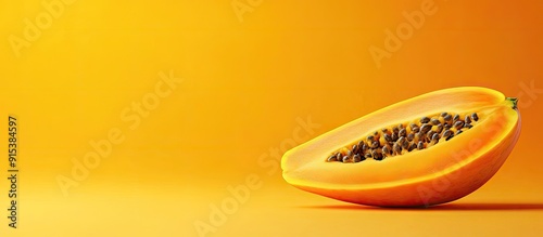 fresh papaya slice with cop...