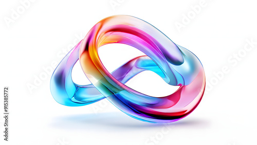 isolated colorful modern abstract 3d shape