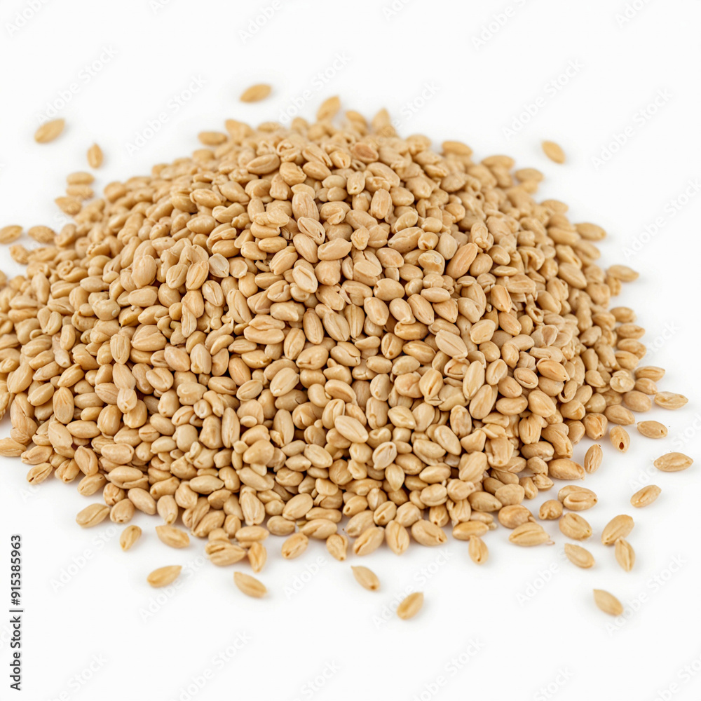 Peeled ripe wheat seed, isolated on a white background Peeled ripe wheat seed, isolated on a white background