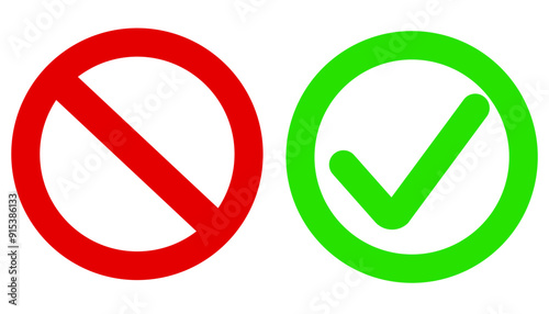 No yes cross and check mark vector image