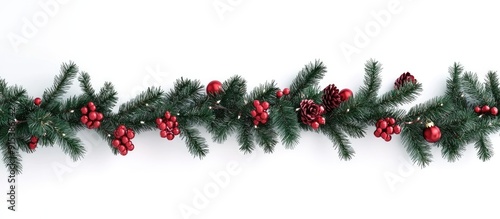 Christmas garland on a whit...