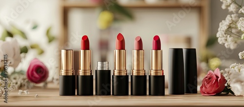 Various lipsticks arranged ...