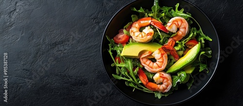 Avocado Shrimp Salad on a b...