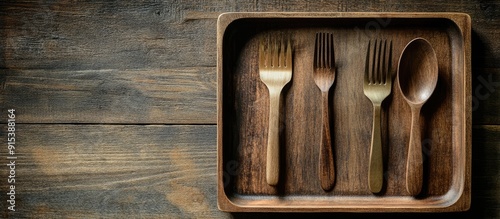 Vintage wooden cutlery and ...