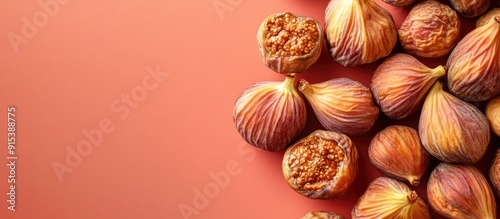 Dried figs on a colored bac...
