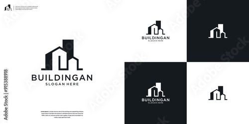 architect, architecture, home building logo design template.