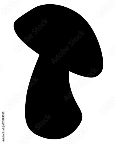 Cep, Penny bun, edible forest mushroom - vector silhouette picture for logo or pictogram. Boletus edulis, penny bun - delicacy mushroom for icon or sign	