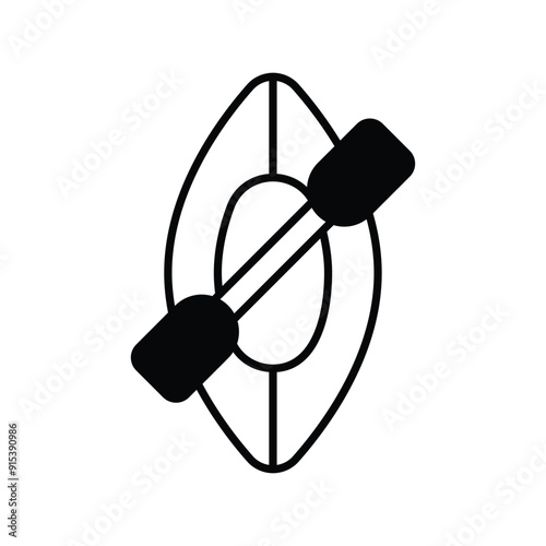 kayak  glyph icon with white background vector stock illustration