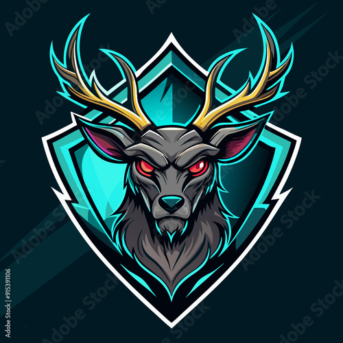 Deer mascot esport game logo illustration for sport game team