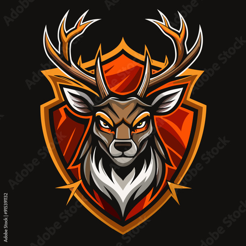 Deer mascot esport game logo illustration for sport game team