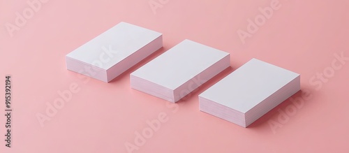 Images of business cards Mock up for corporate identity set against a pink background Suitable for presentations and portfolios of graphic designers. with copy space image photo